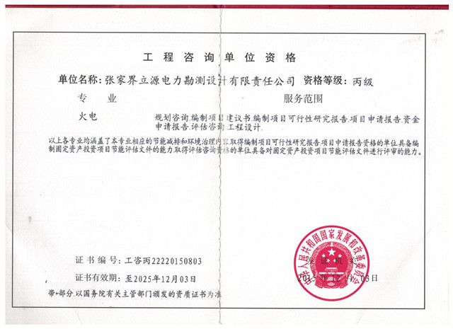工程咨詢(xún)單位資格證書(shū)