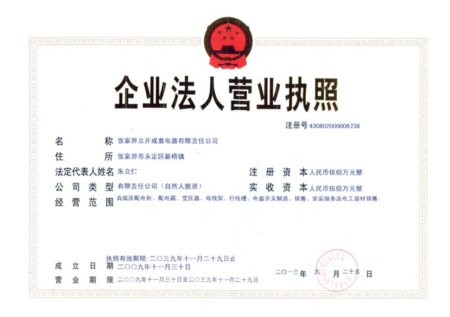 法人營(yíng)業(yè)執照